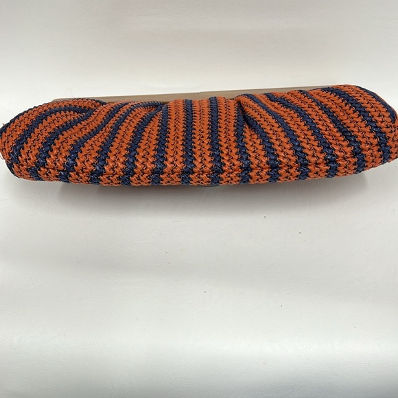 Urban Expressions Marina Clutch Woven Straw Handbag MOD Wood Handle - Picture 3 of 11